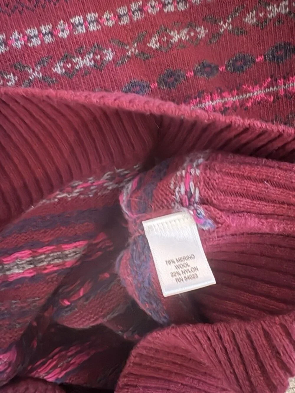 Banana Republic Italian Yarn Wool Blended Knit Pullover Sweater L Used